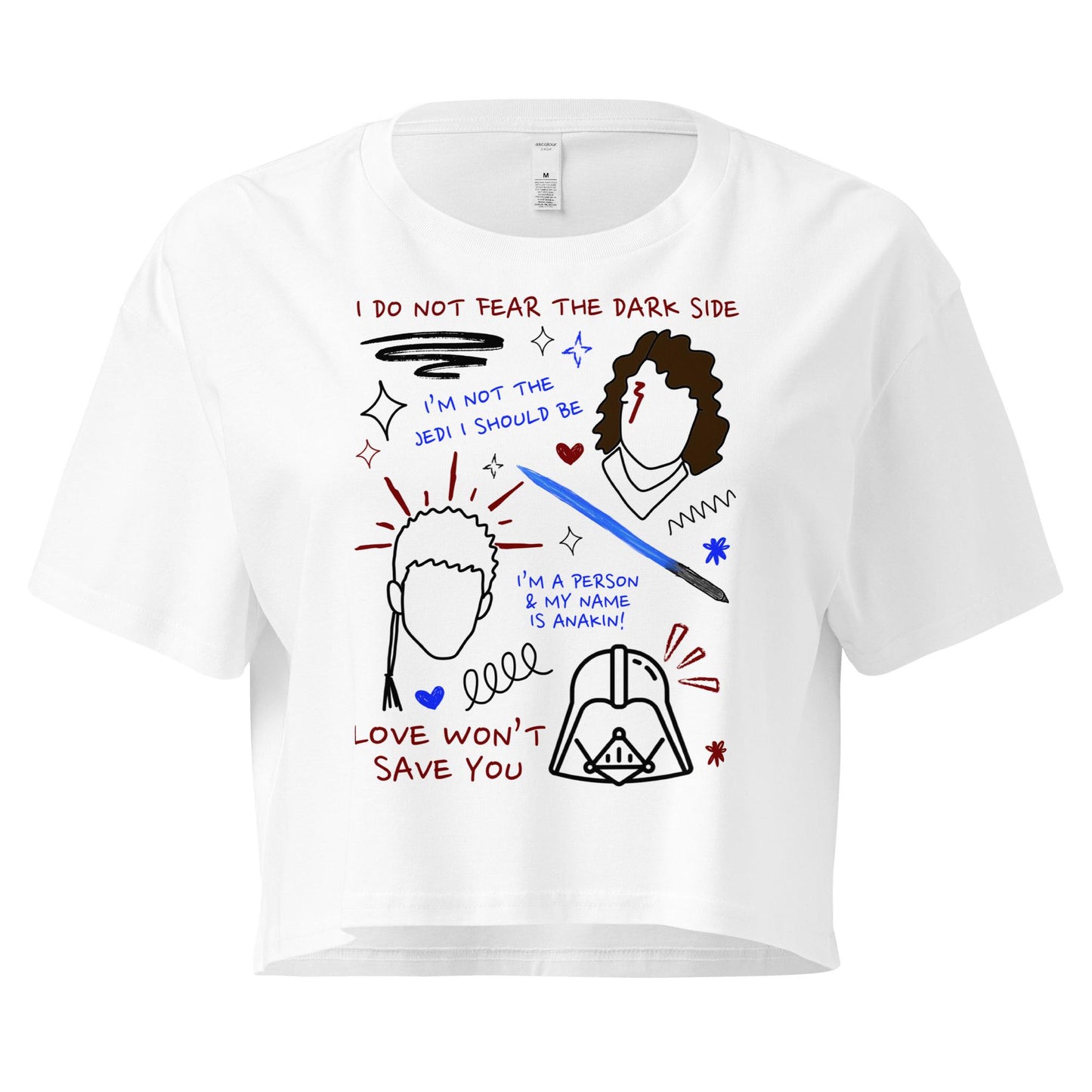 Anakin Skywalker Crop Top: Star Wars Sketch Design