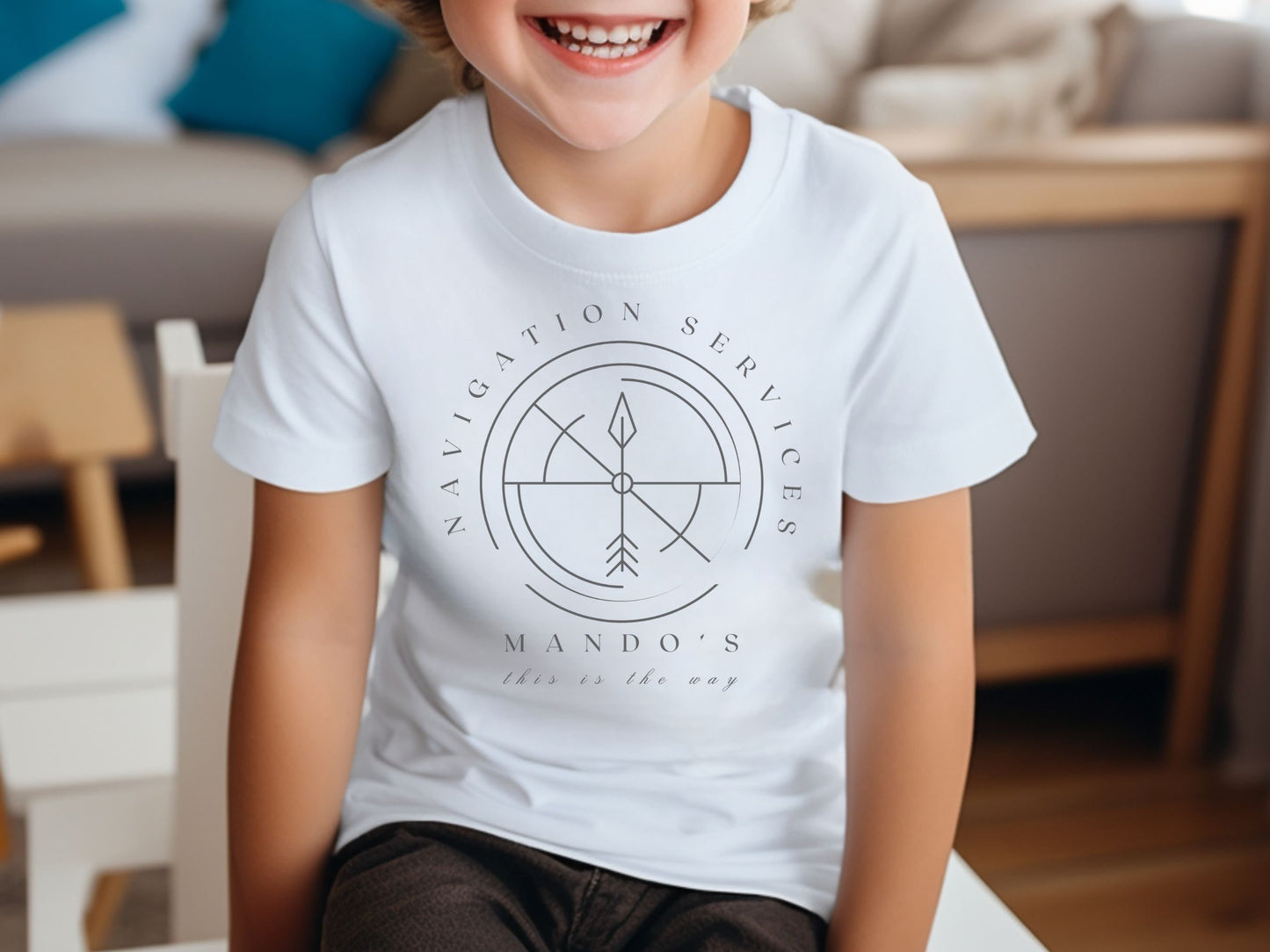 Mando's Navigation Services Youth T-Shirt, Subtle Disney Family Matching Shirt