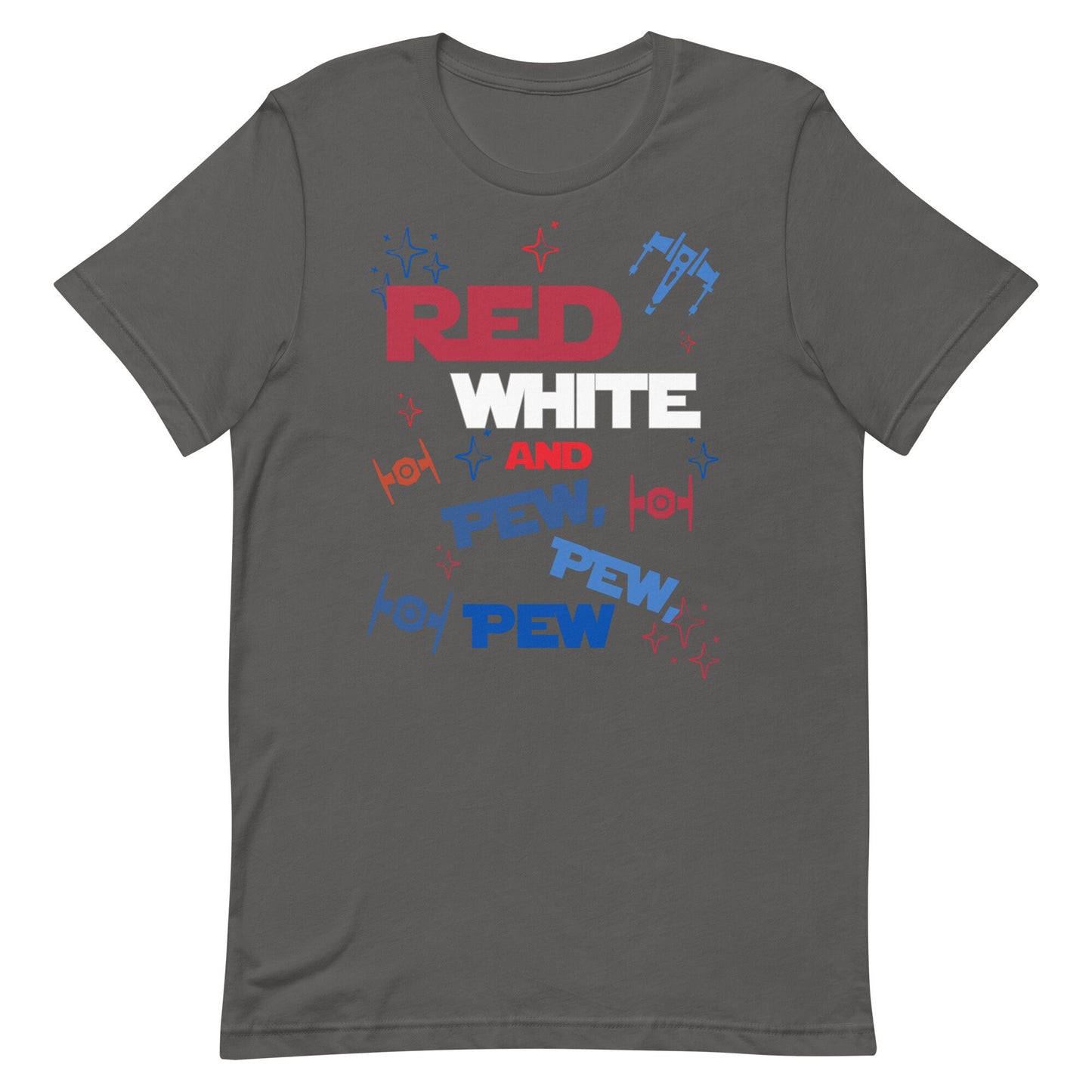 Red White Pew Pew Bella Canvas Shirt, Subtle Disney Star Wars Tee