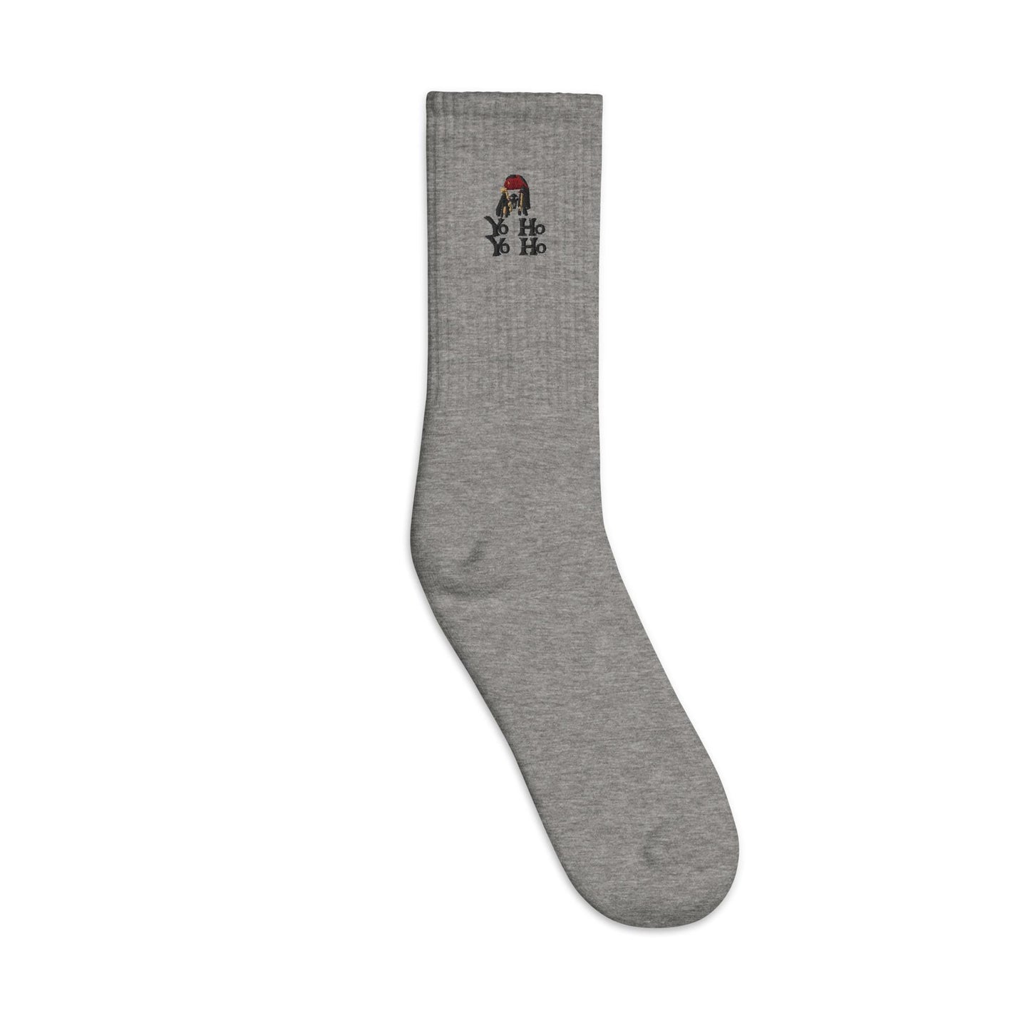 Captain Jack Sparrow Embroidered Socks, Trendy Disney Crew Socks
