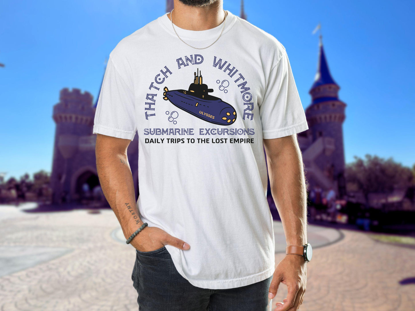 Atlantis Submarine Comfort Colors Shirt, Thatch and Whitmore, Disney Inspired