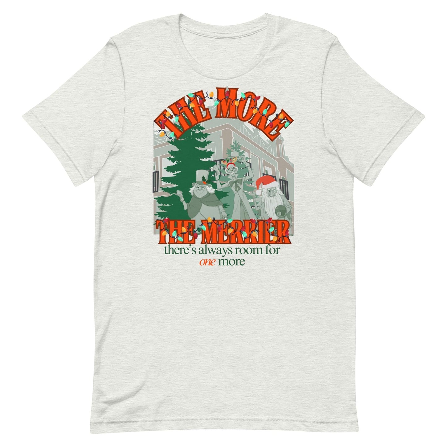 Haunted Mansion Christmas T-Shirt: Hitchhiking Ghosts Holiday Tee, Bella Canvas Front Print Design Only