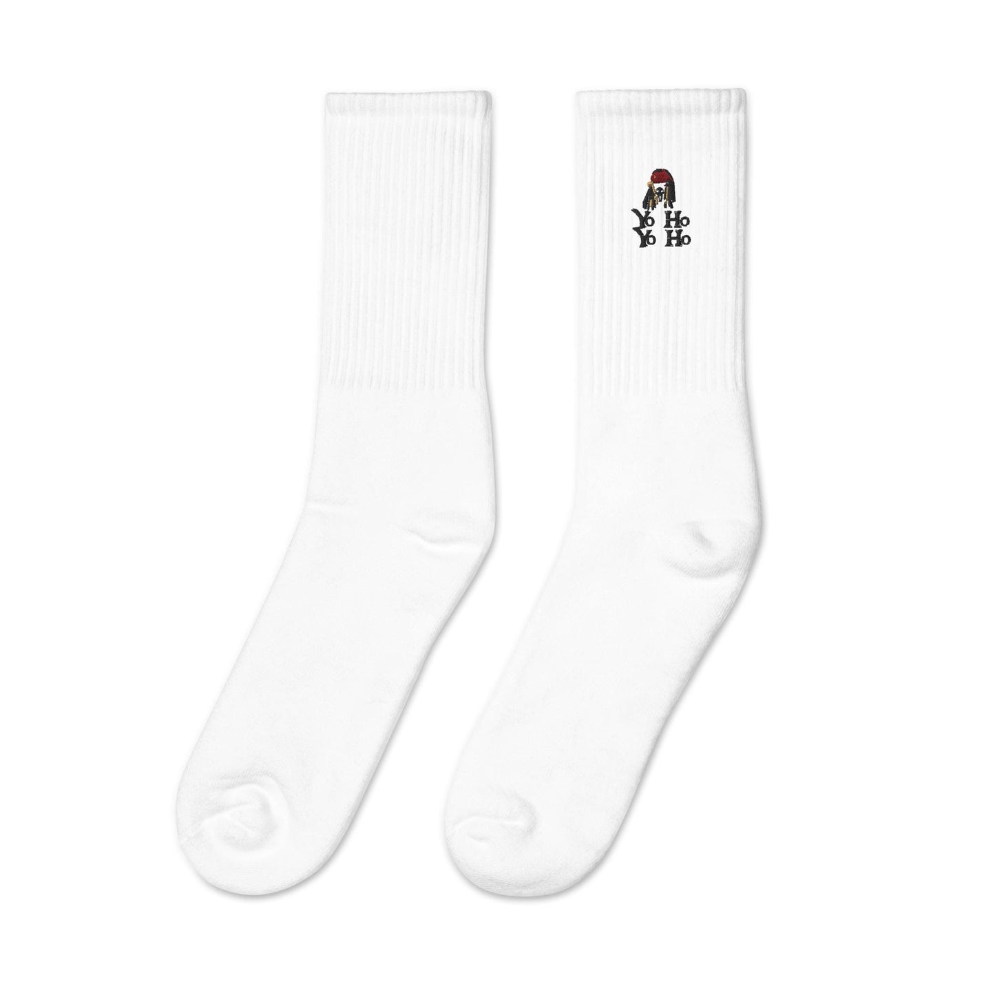 Captain Jack Sparrow Embroidered Socks, Trendy Disney Crew Socks