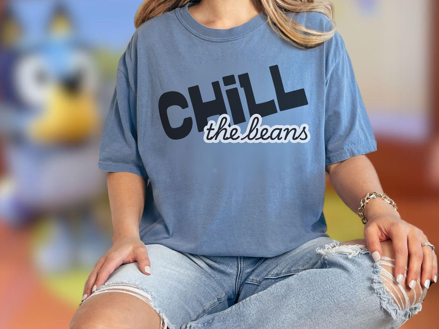 Chill The Beans Comfort Colors Shirt, Bluey and Chilli Inspired