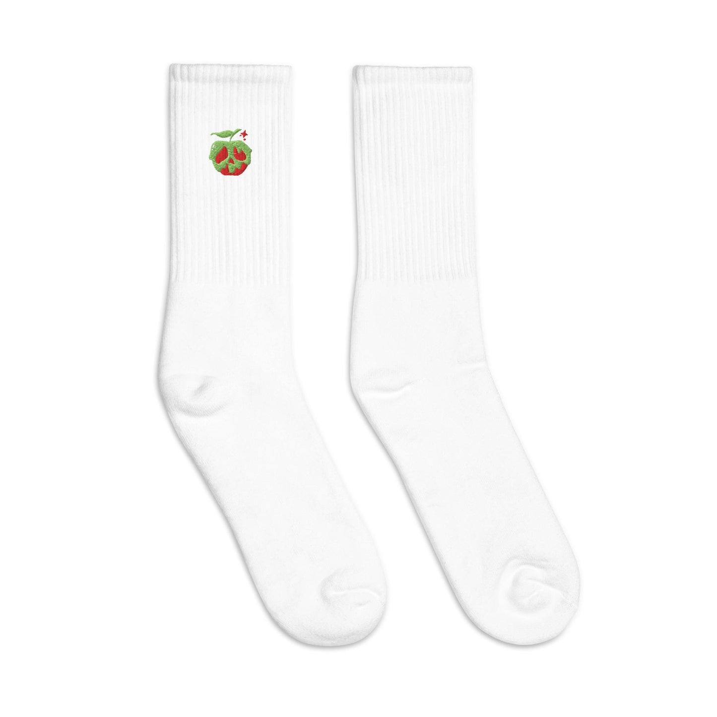 Evil Queen Poison Apple Embroidered Socks, Disney Villain Halloween Party