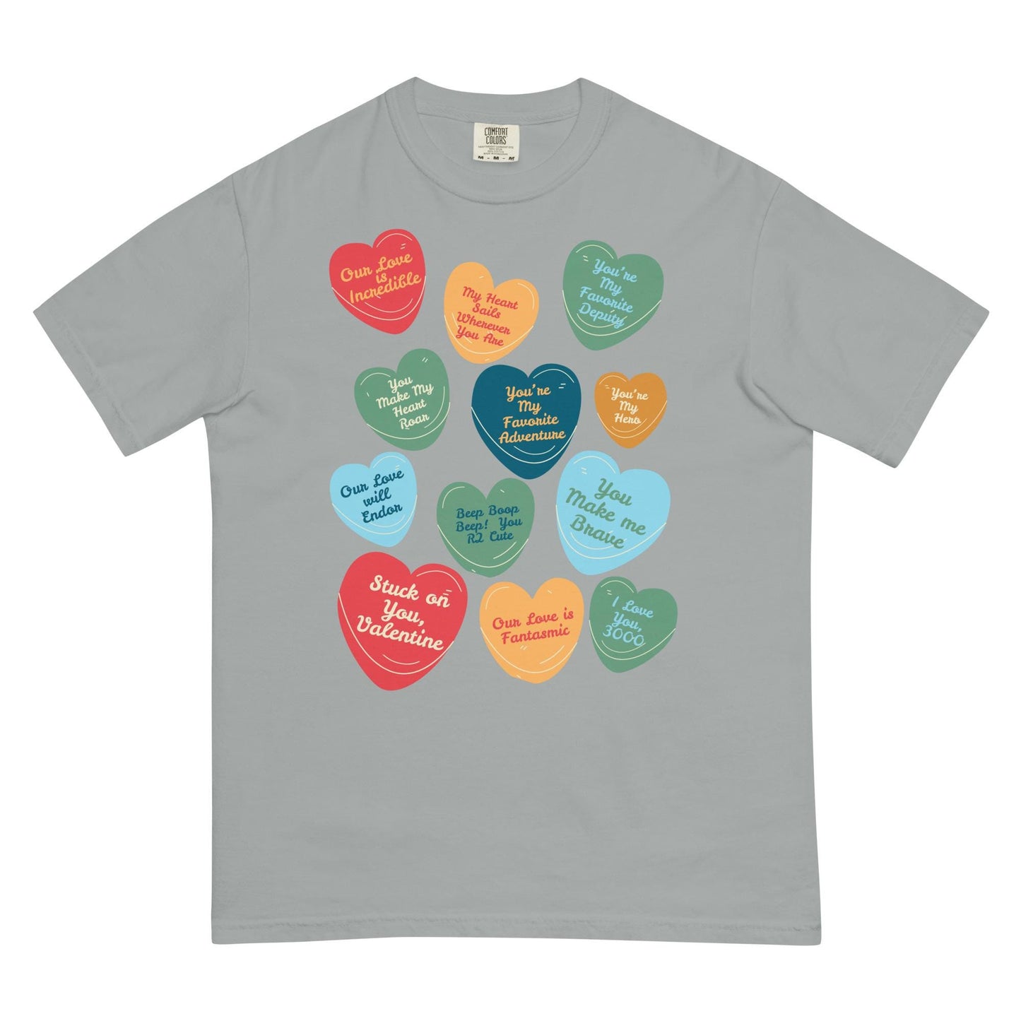 Disney Valentine's Day Comfort Colors Shirt, Conversation Hearts