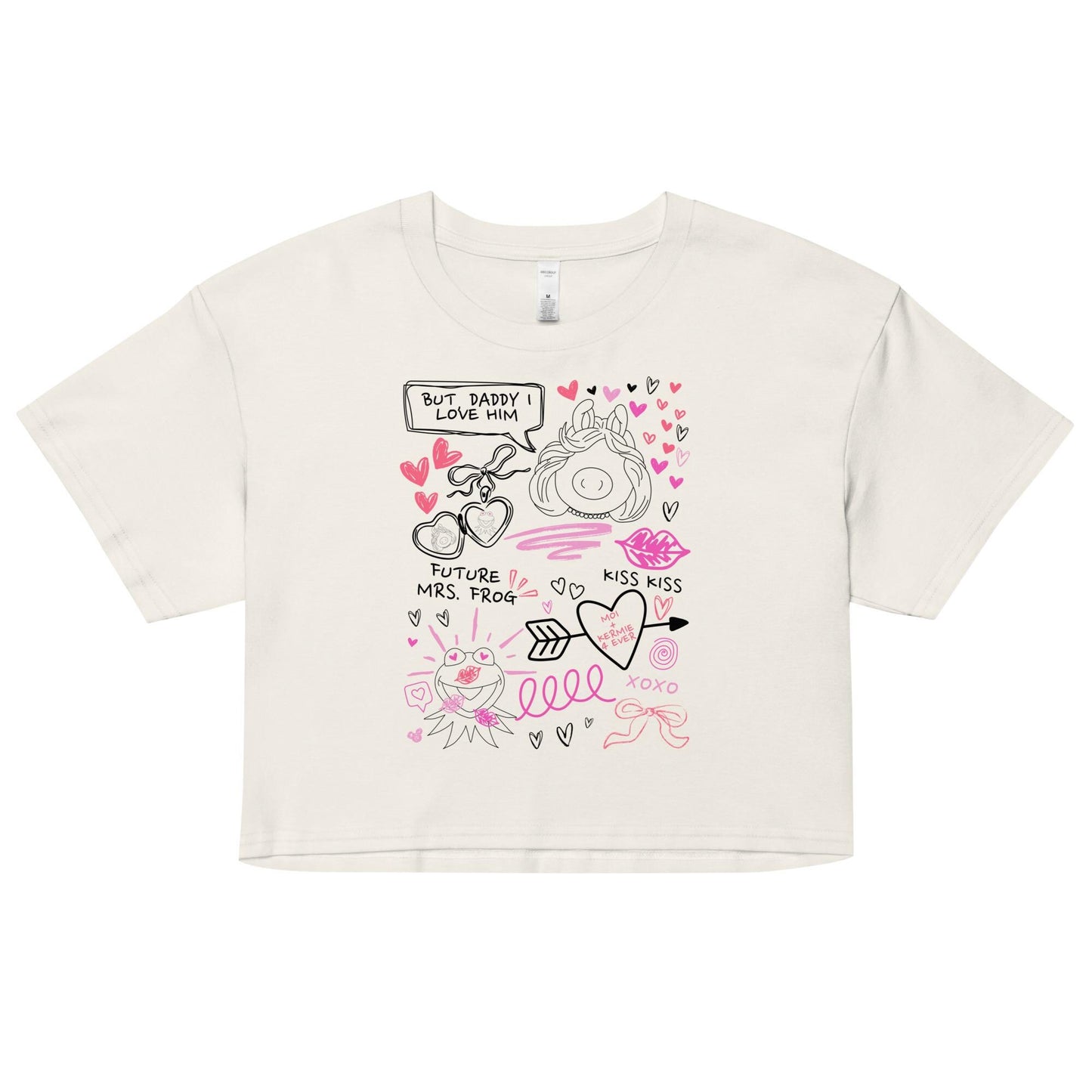 Miss Piggy & Kermit Doodle Crop Top, Muppets Disney Inspired Shirt