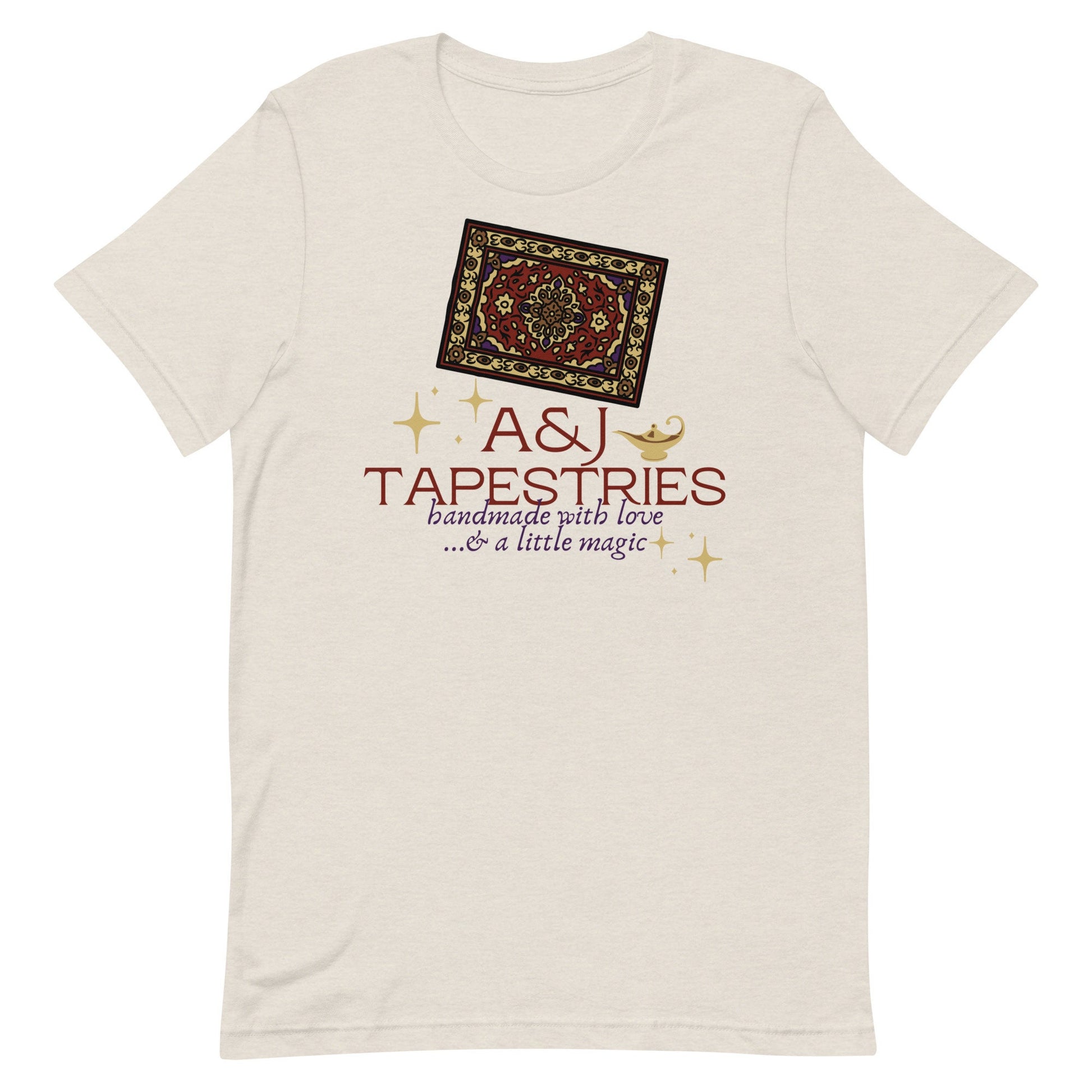Aladdin & Jasmine Tapestries, Subtle Theme Park Bella Canvas Unisex Short Sleeve T-Shirt, Subtle Disney Matching Family Shirts